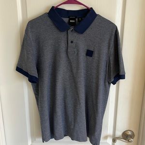 Hugo Boss, Sz L, Blue Two-Button Polo